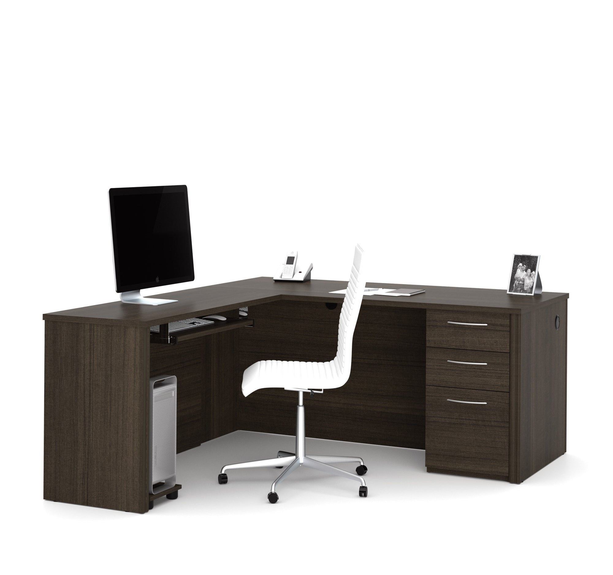 Techni Mobili Computer Desk with Ample Storage - Chocolate