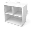 30" Small Bookcase in White with Three Storage Compartments